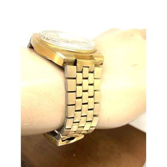 Omega Seamaster Men's Watch 1345 Vintage Swiss Quartz Day Date Gold Steel 34mm - Picture 12 of 14